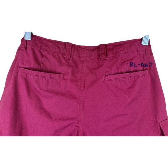 POLO RALPH LAUREN Womens Ripstop Cargo Shorts RL-1967 Red Sz 20 100% Cotton - Picture 7 of 13